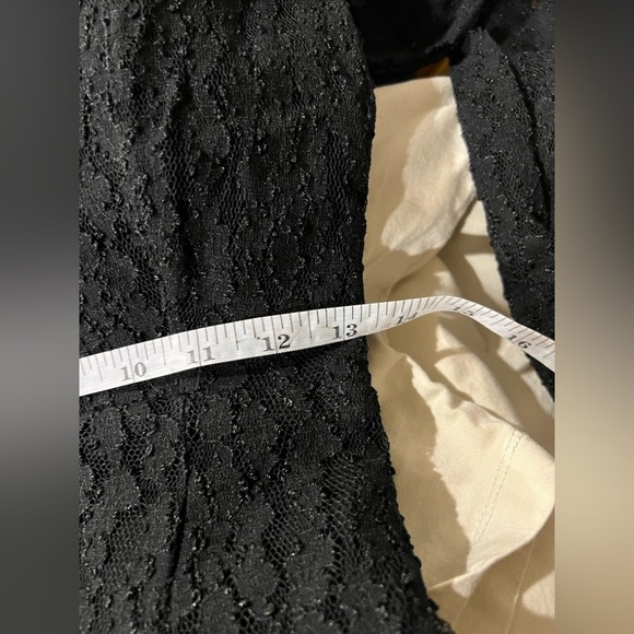 Free People Cut Out See-Through Lace Teen Witch Mini Dress Black Shearling med - Picture 12 of 12